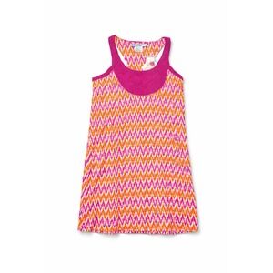 NWT Gretchen Scott Dress Zulu M  Pink Bead Yoke Sleeveless Ikat Sheath Cotton
